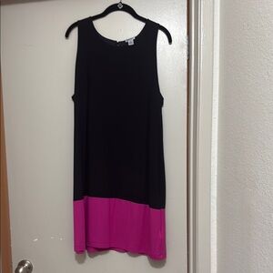 DKNY Black and Pink Sleeveless Dress